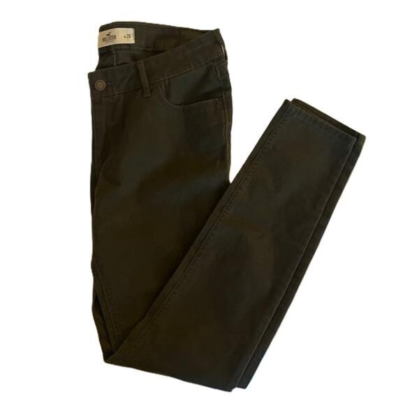 Hollister Women’s Size 7 Waist 28 Jeans Khaki Olive Green Skinny Cotton Blend - Picture 1 of 5